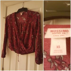 Please Bundle Mossimo Maroon floral top